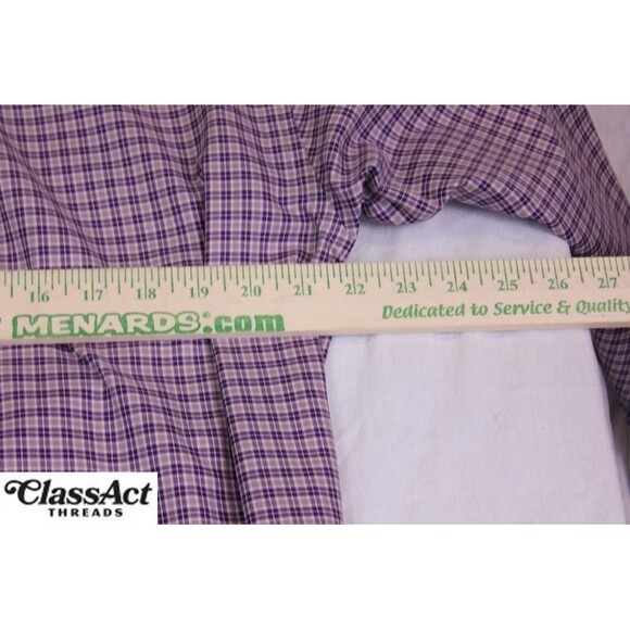 Brooks Brothers Shirt Mens Purple Plaid Button Down Non-Iron Supima Cotton Sz M - Picture 3 of 8